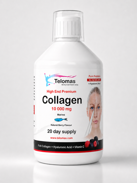 Hochwertiges, flüssiges, hydrolysiertes Fischkollagen der Spitzenklasse, 10.000mg reines Peptid + Hyaluronsäure + Vitamin C - 500ml