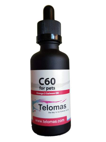 C60 for Pets, Omega 3 salmon oil, Lipo fullerenes, 50ml, Bucky Balls, 99.95% purity