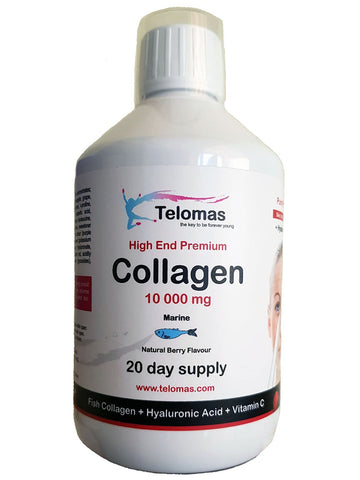 Collagene di pesce idrolizzato liquido di fascia alta 10.000 mg peptide puro + acido ialuronico + vitamina C - 500ml